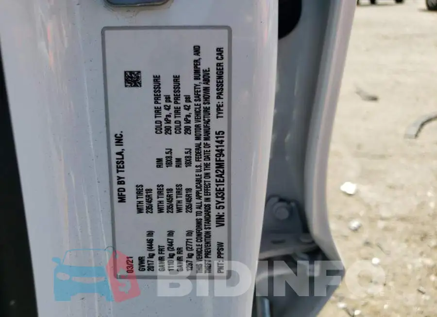 5YJ3E1EA2MF941415 Photo# 12