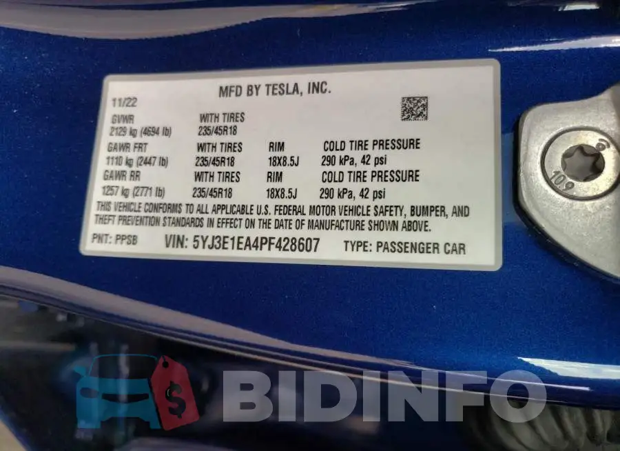 5YJ3E1EA4PF428607 Photo# 14