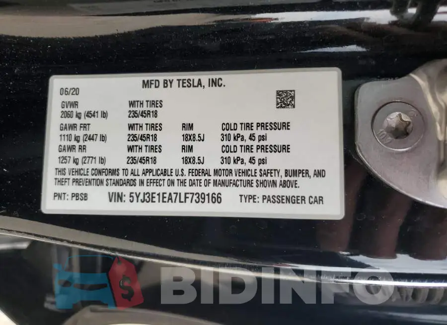 5YJ3E1EA7LF739166 Photo# 12