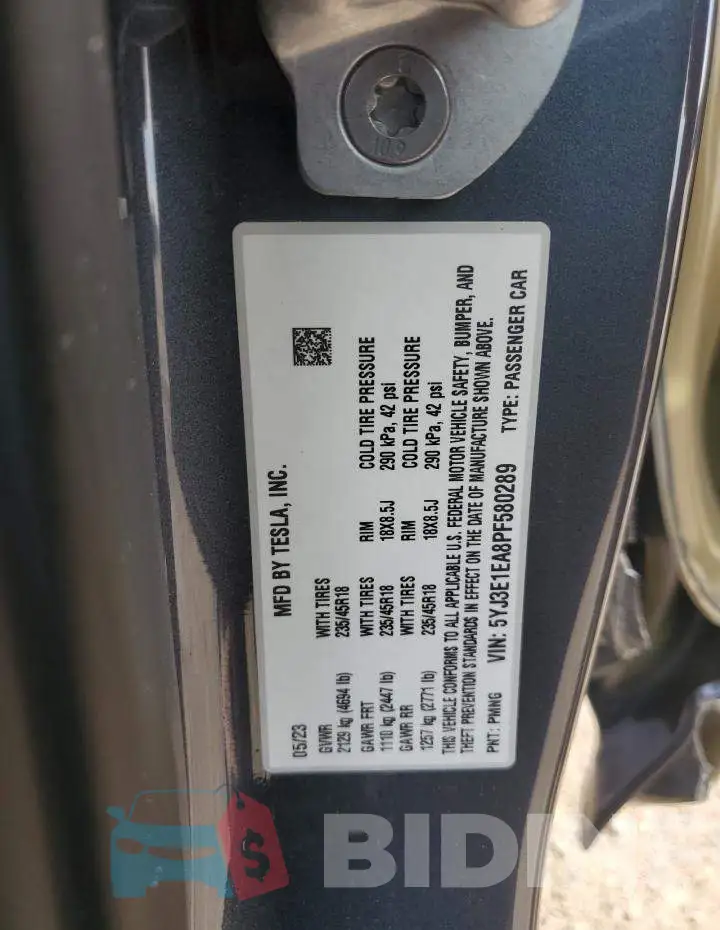 5YJ3E1EA8PF580289 Photo# 13