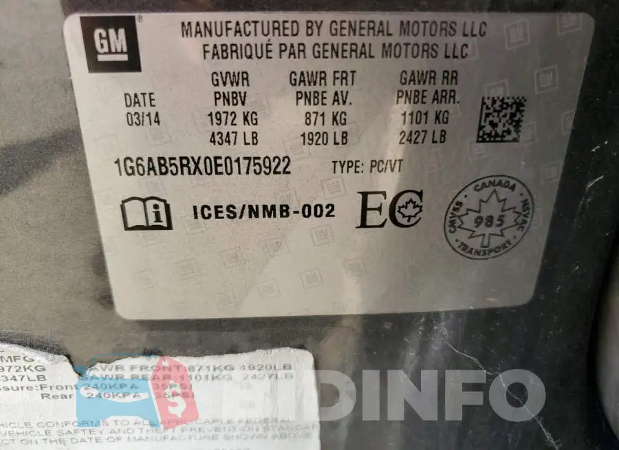1G6AB5RX0E0175922 Photo# 12
