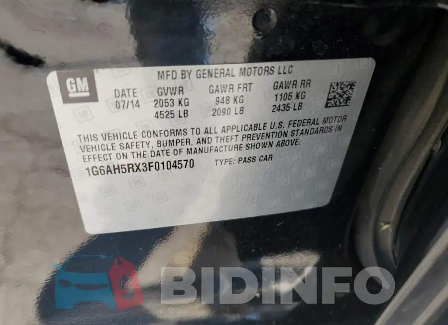 1G6AH5RX3F0104570 Photo# 12