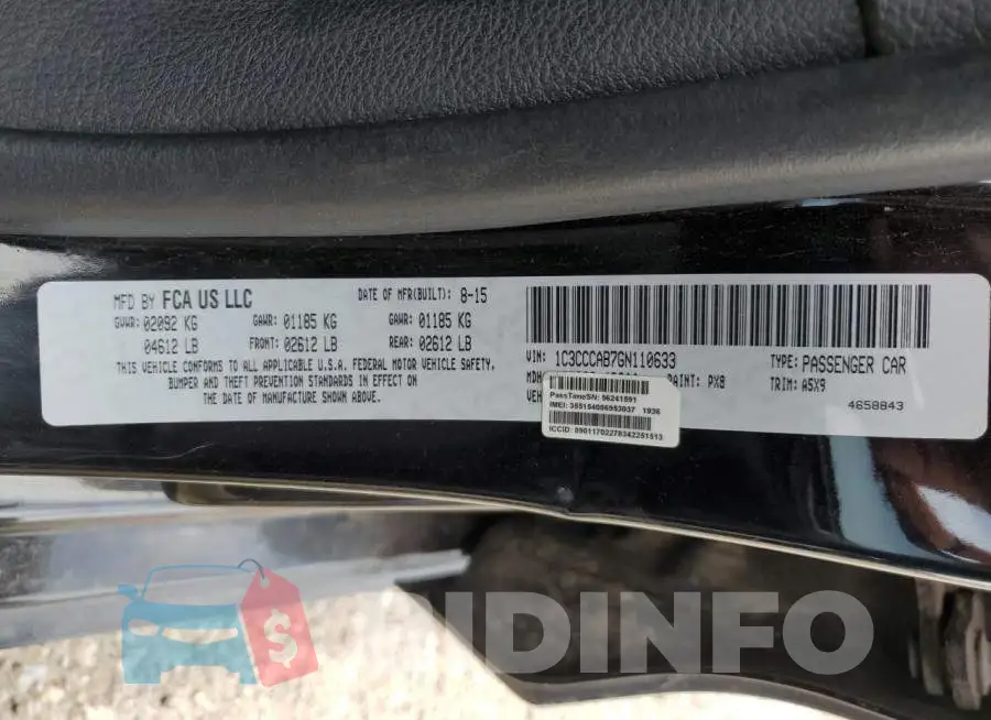 1C3CCCAB7GN110633 Photo# 12