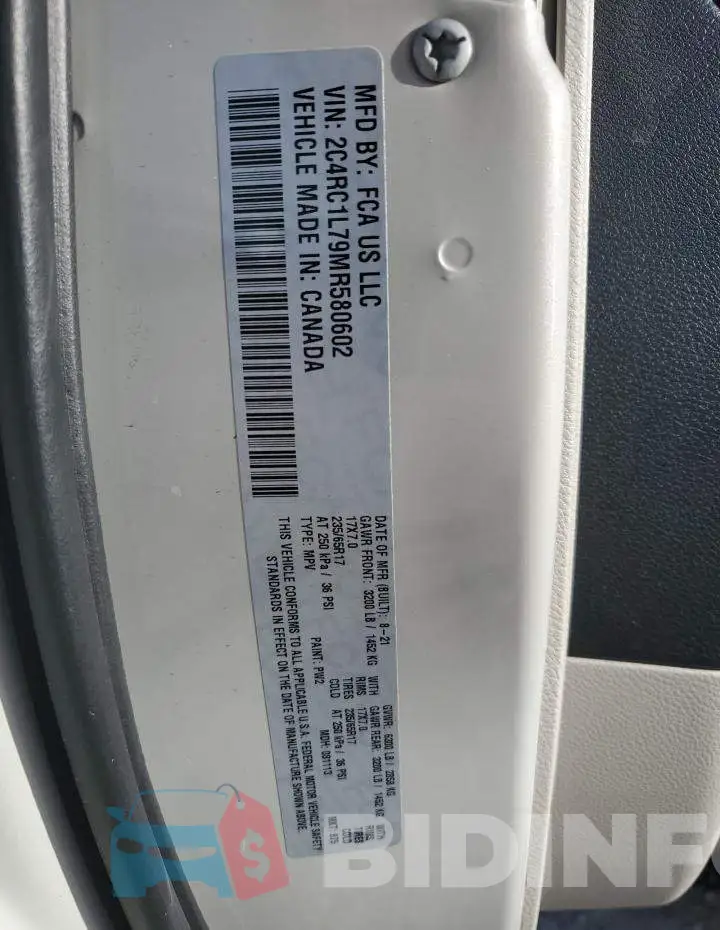 2C4RC1L79MR580602 Photo# 13