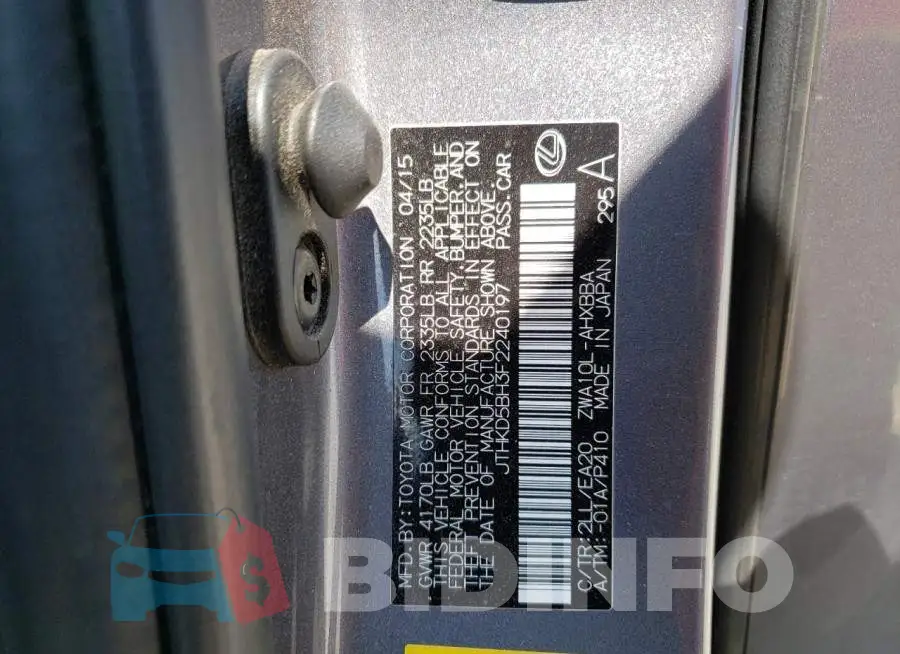 JTHKD5BH3F2240197 Photo# 12