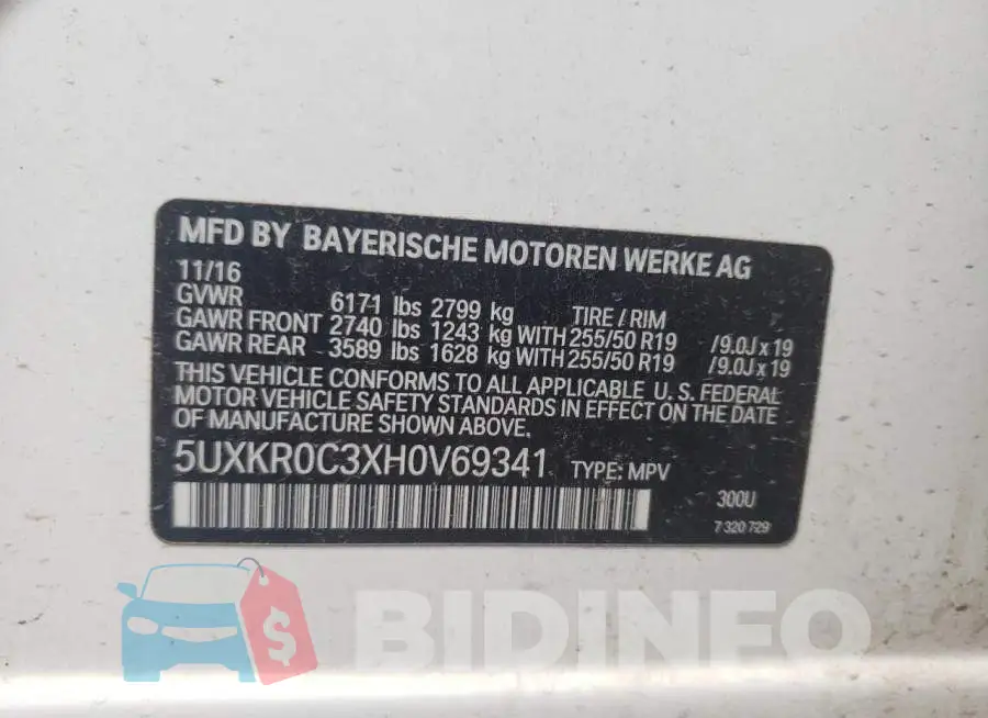 5UXKR0C3XH0V69341 Photo# 12
