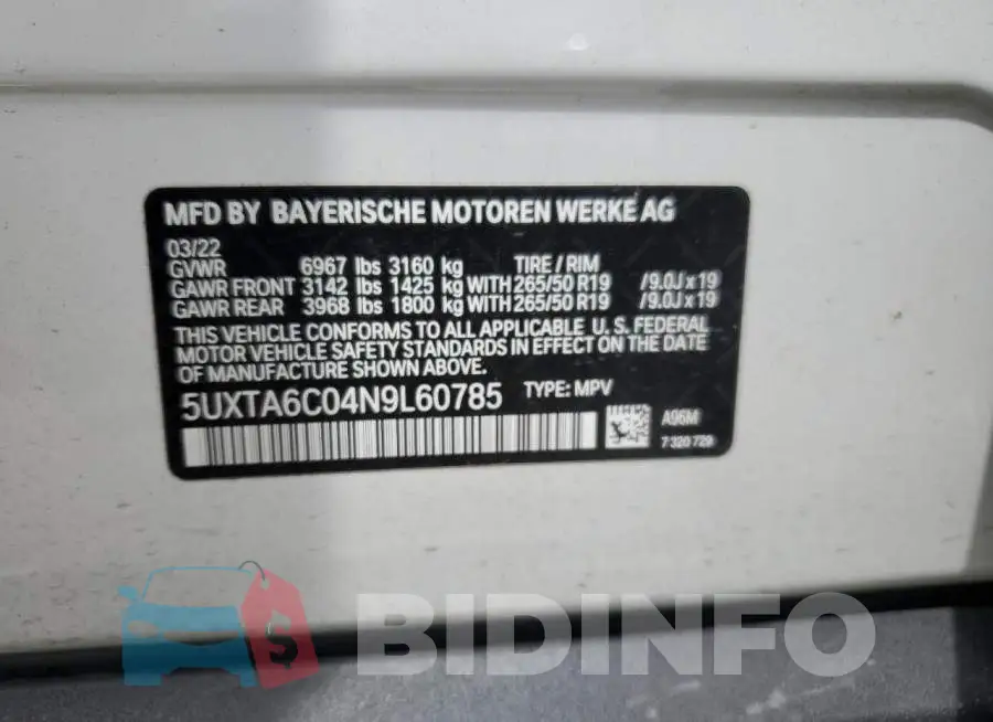 5UXTA6C04N9L60785 Photo# 14