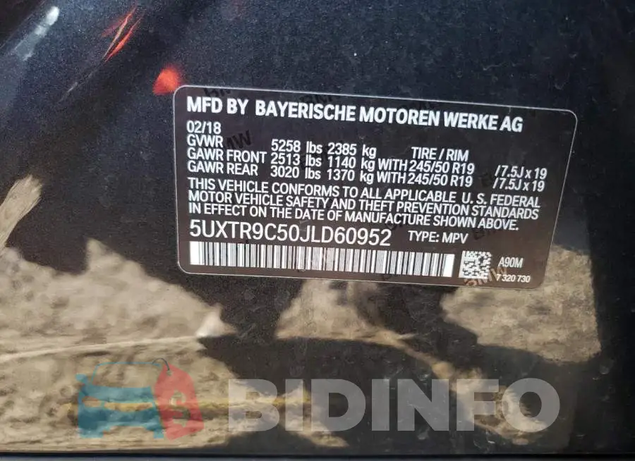 5UXTR9C50JLD60952 Photo# 13