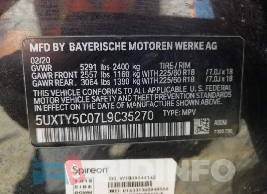 5UXTY5C07L9C35270 Photo# 12