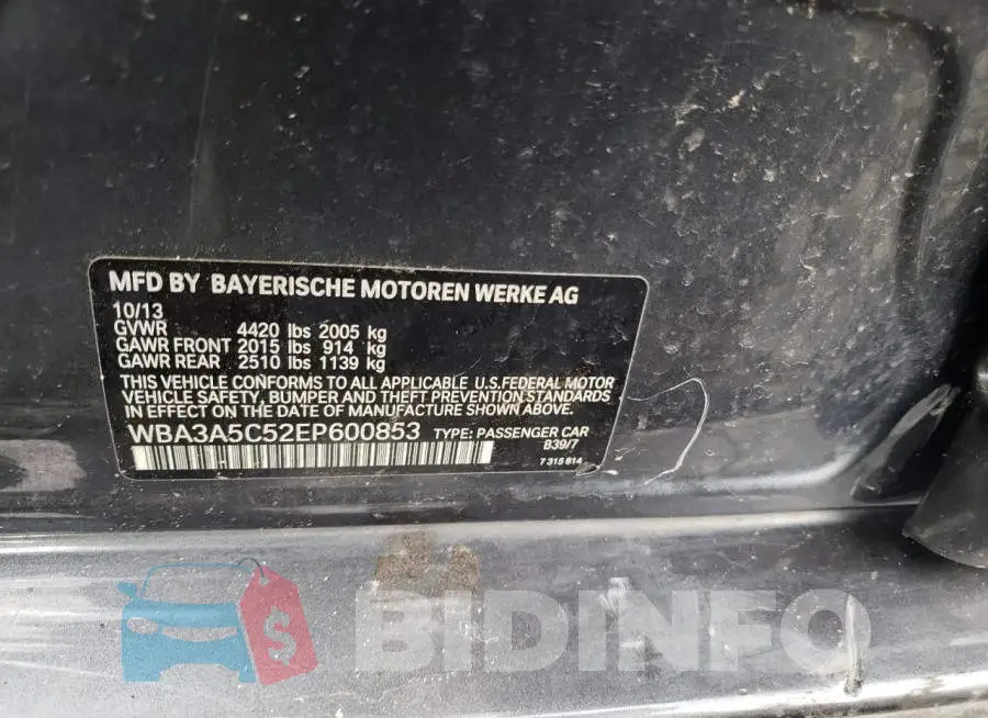 WBA3A5C52EP600853 Photo# 12