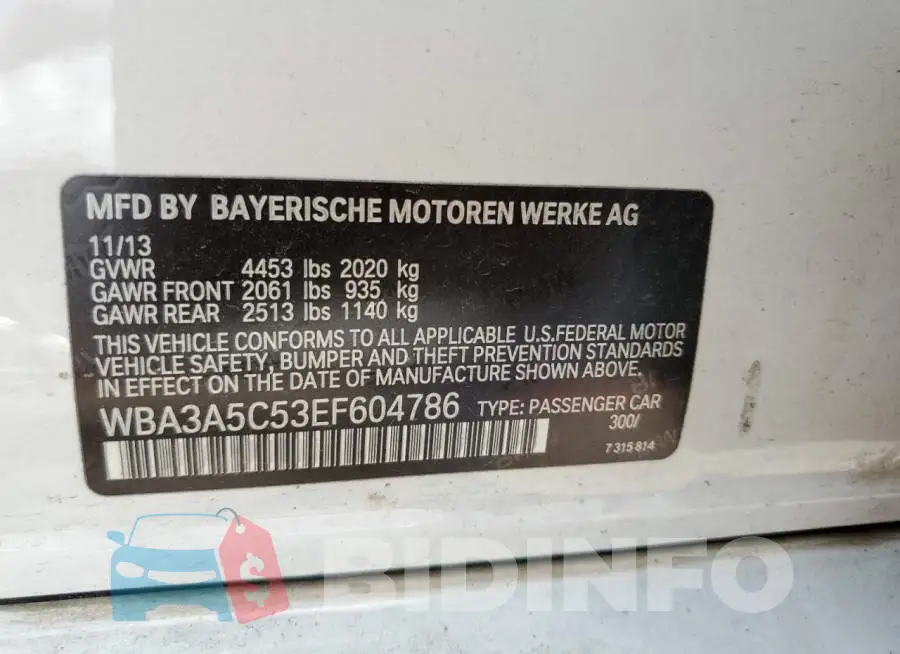 WBA3A5C53EF604786 Photo# 13