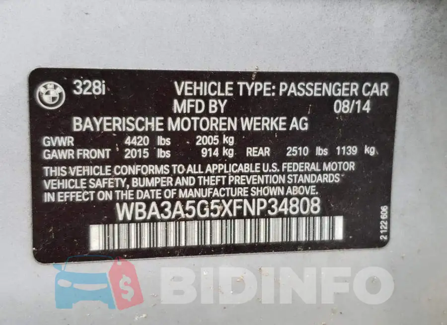WBA3A5G5XFNP34808 Photo# 12