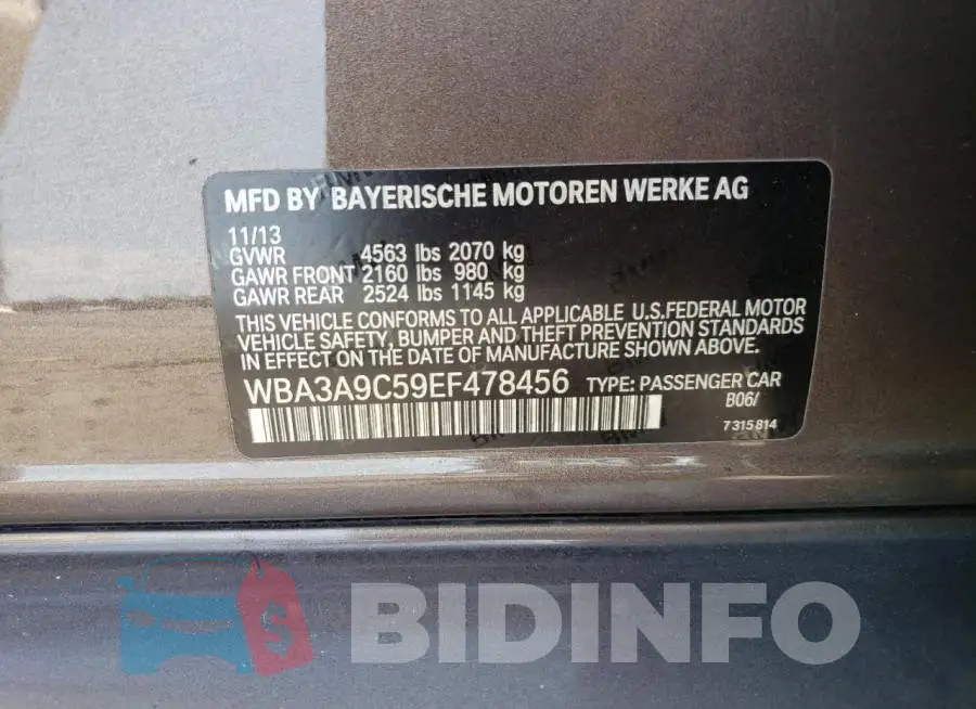 WBA3A9C59EF478456 Photo# 12