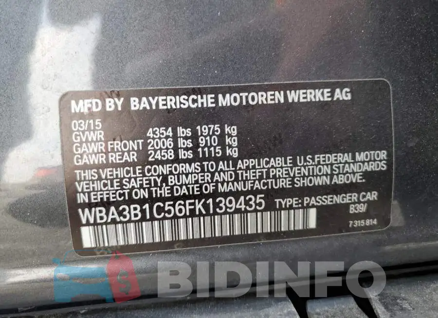 WBA3B1C56FK139435 Photo# 13
