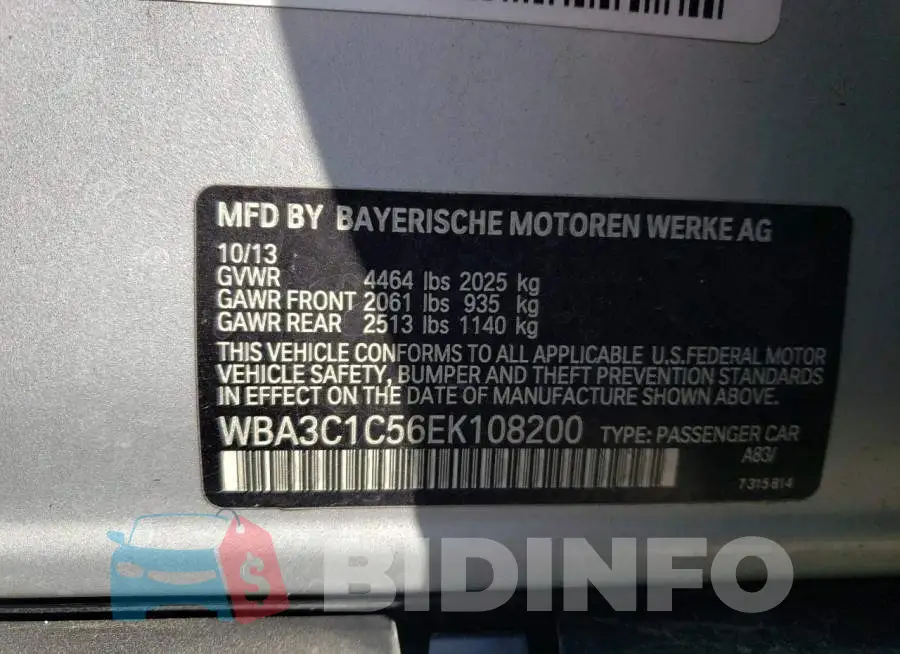 WBA3C1C56EK108200 Photo# 12