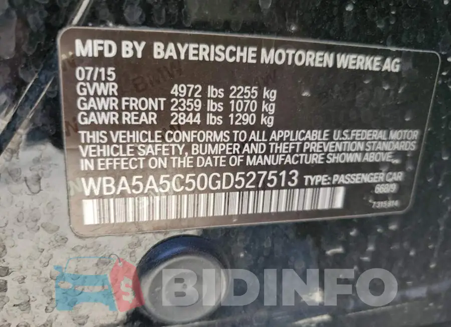 WBA5A5C50GD527513 Photo# 12