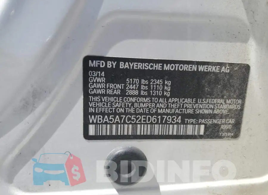 WBA5A7C52ED617934 Photo# 12