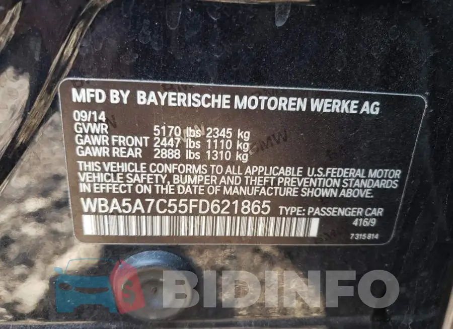 WBA5A7C55FD621865 Photo# 12