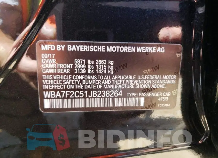 WBA7F2C51JB238264 Photo# 12