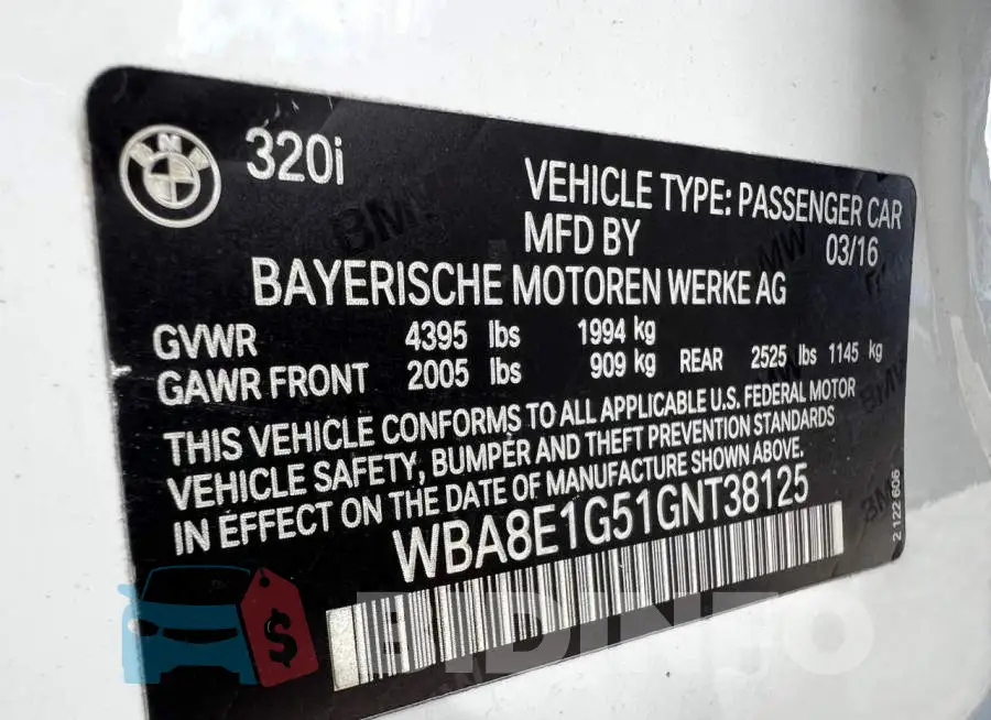 WBA8E1G51GNT38125 Photo# 14