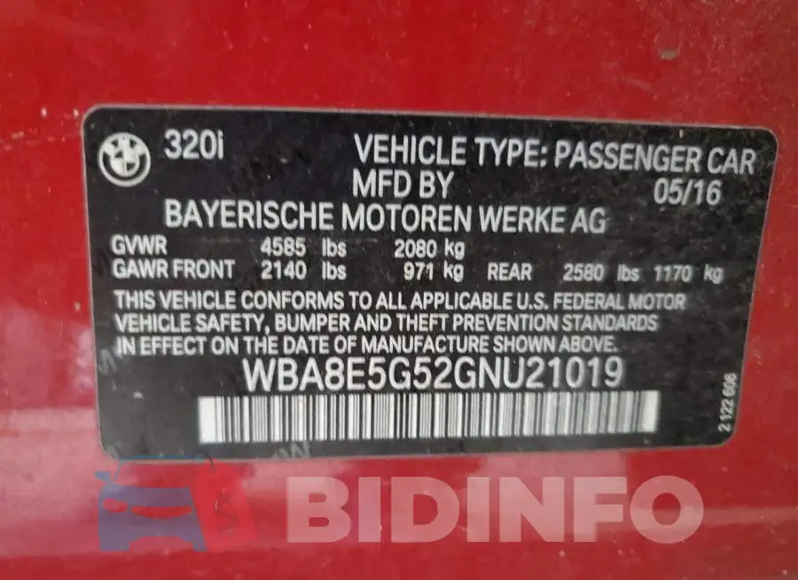 WBA8E5G52GNU21019 Photo# 12