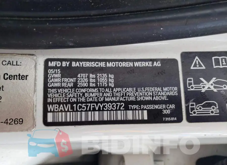 WBAVL1C57FVY39372 Photo# 12