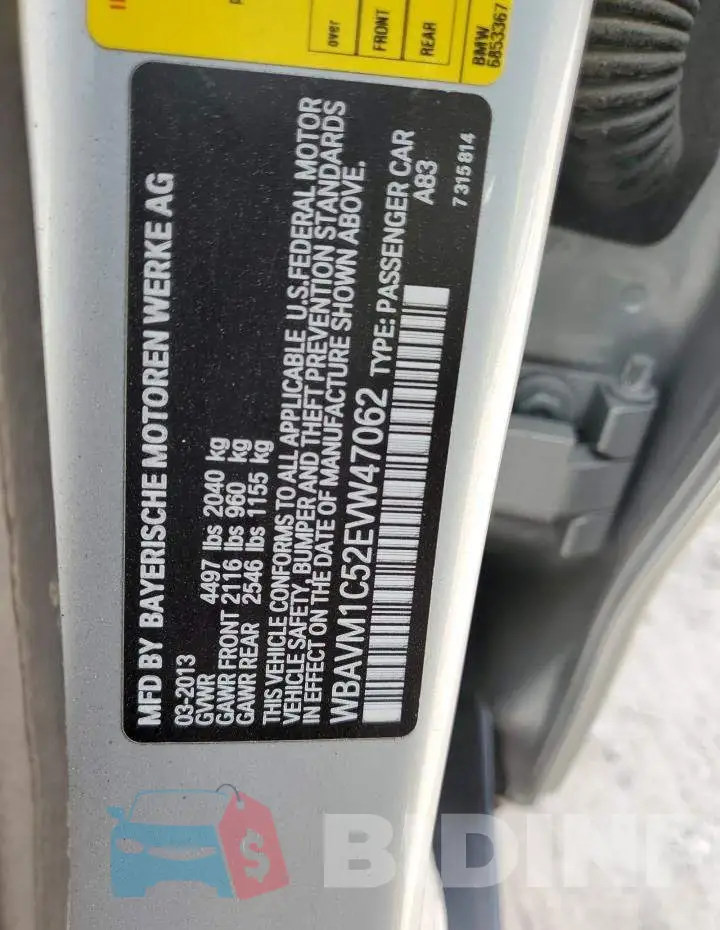 WBAVM1C52EVW47062 Photo# 12