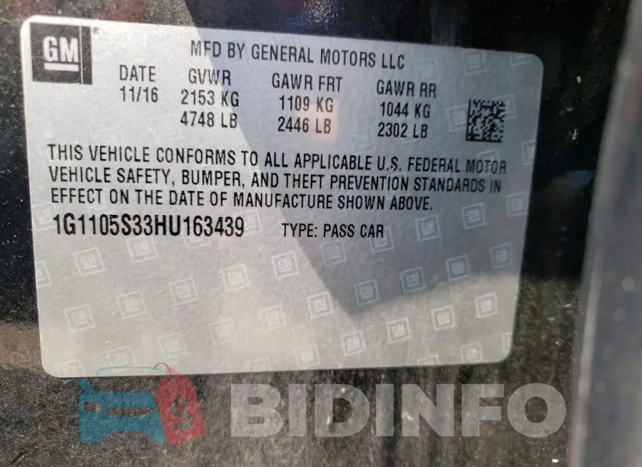 1G1105S33HU163439 Photo# 13