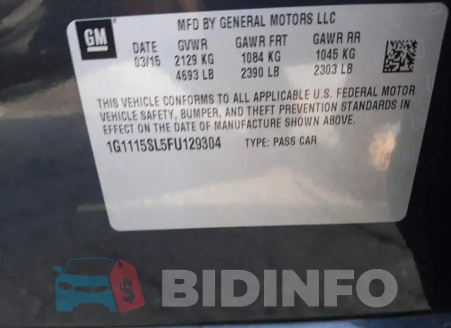 1G1115SL5FU129304 Photo# 12