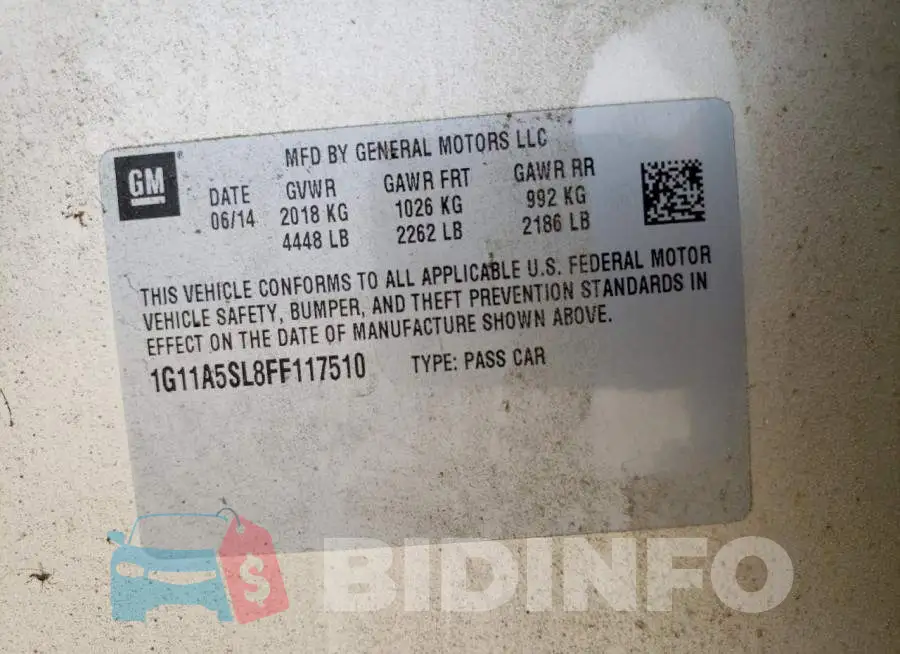 1G11A5SL8FF117510 Photo# 12