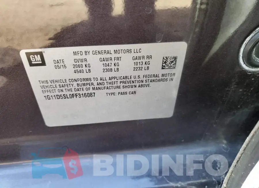 1G11D5SL0FF316087 Photo# 12