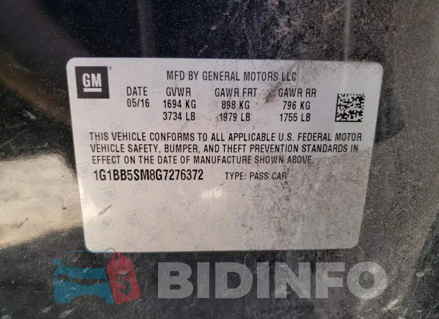 1G1BB5SM8G7276372 Photo# 12