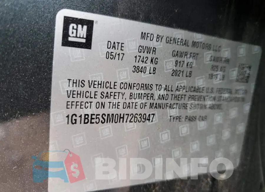 1G1BE5SM0H7263947 Photo# 12