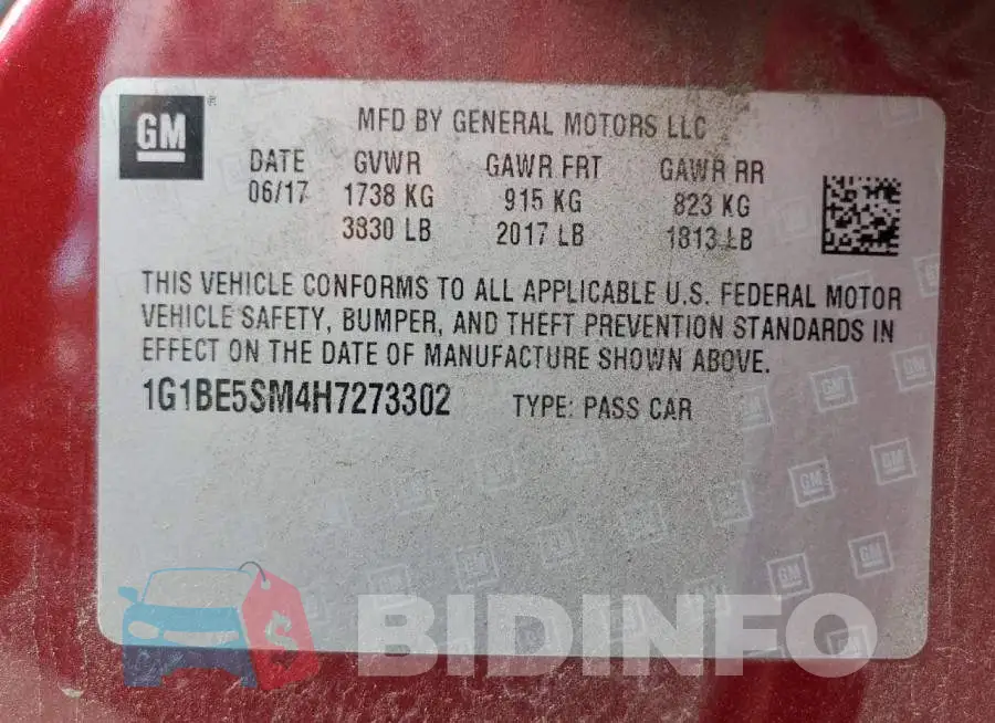 1G1BE5SM4H7273302 Photo# 13