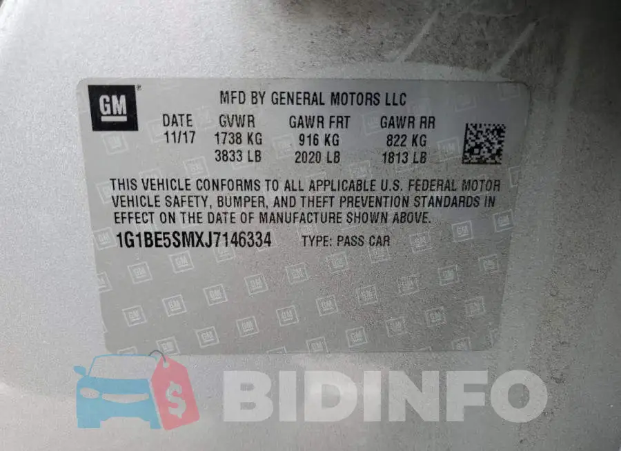 1G1BE5SMXJ7146334 Photo# 12