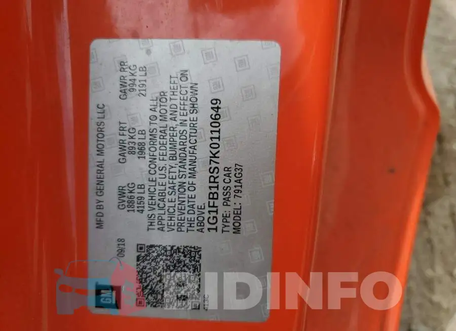 1G1FB1RS7K0110649 Photo# 12
