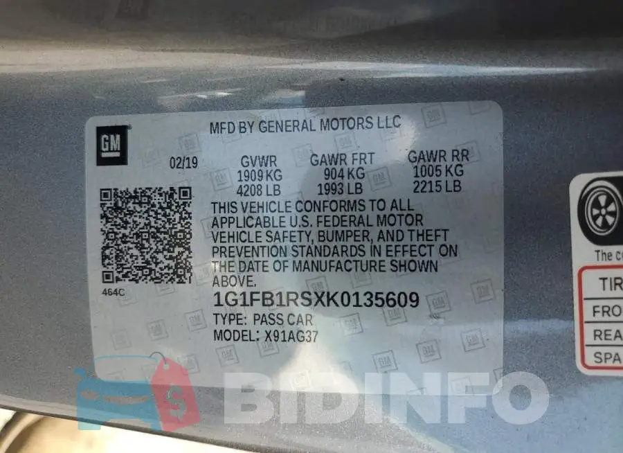1G1FB1RSXK0135609 Photo# 12