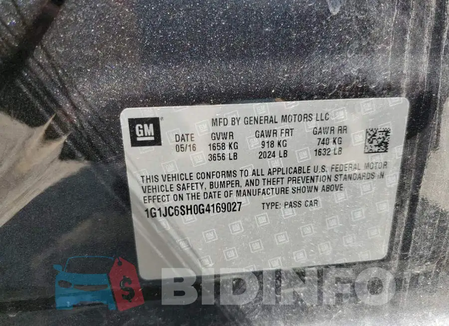 1G1JC6SH0G4169027 Photo# 12