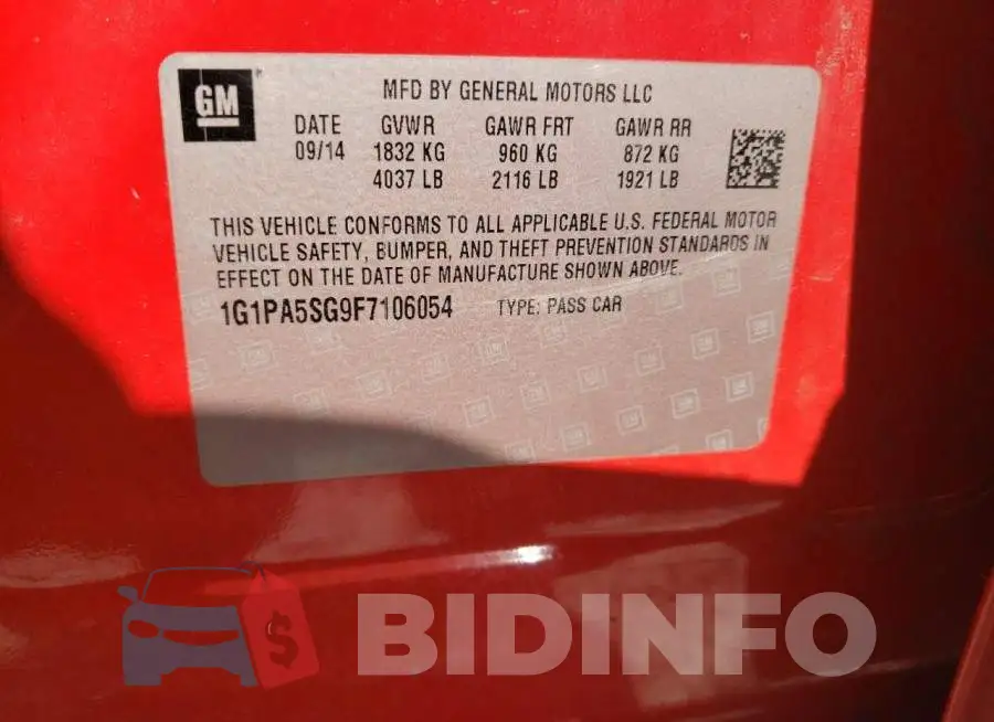 1G1PA5SG9F7106054 Photo# 12