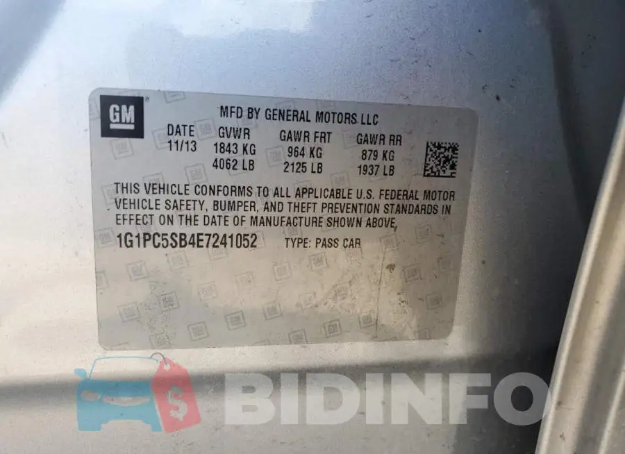 1G1PC5SB4E7241052 Photo# 13