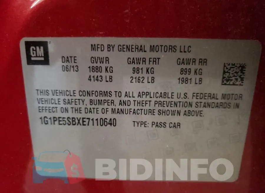 1G1PE5SBXE7110640 Photo# 12