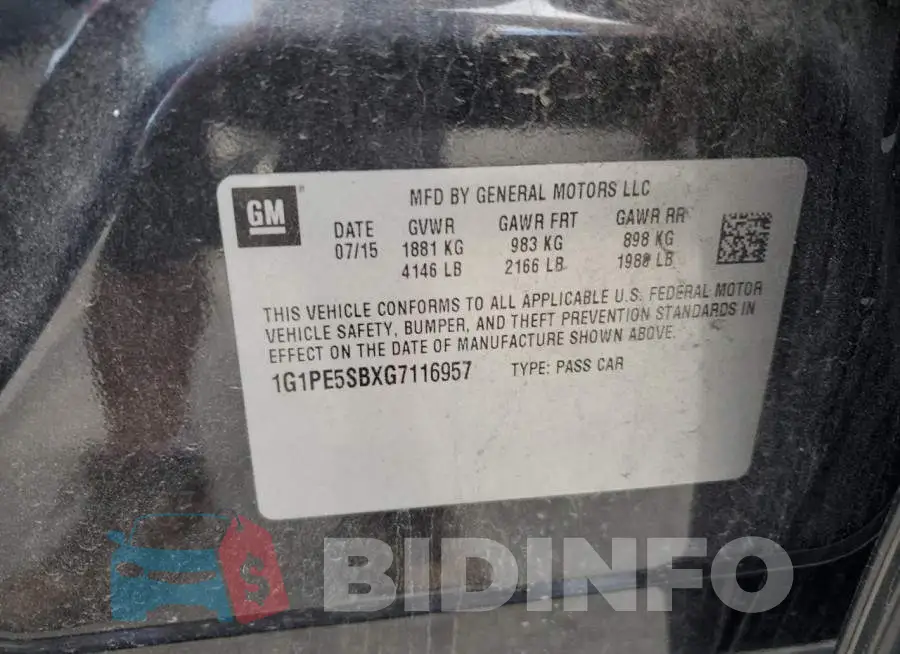 1G1PE5SBXG7116957 Photo# 12