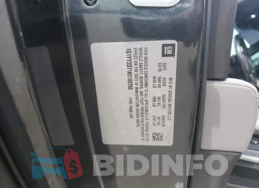 1G1YY2D71K5100766 Photo# 12