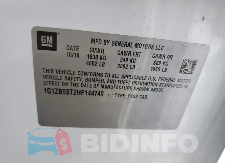 1G1ZB5ST2HF144740 Photo# 12