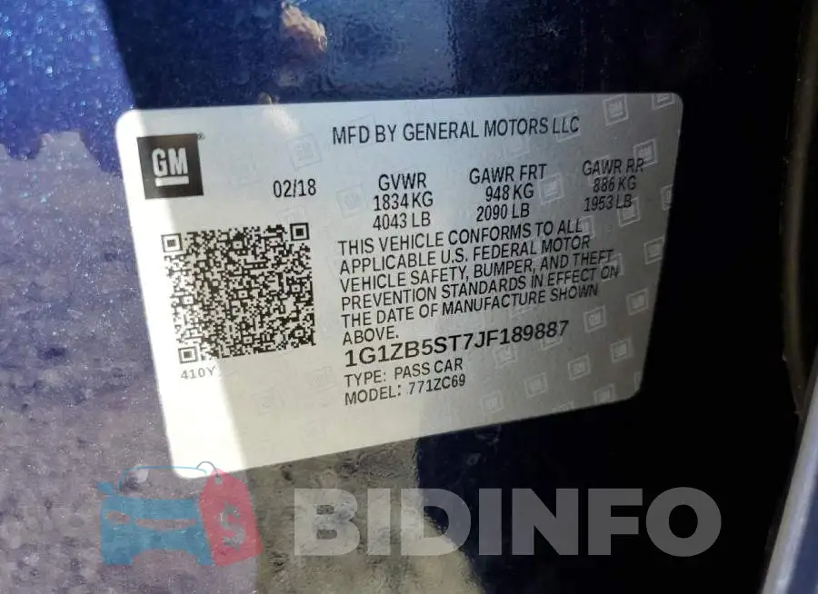 1G1ZB5ST7JF189887 Photo# 12