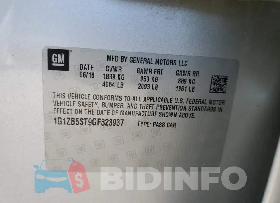 1G1ZB5ST9GF323937 Photo# 13