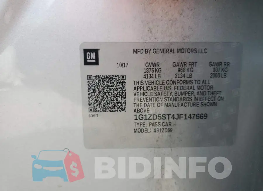 1G1ZD5ST4JF147669 Photo# 12