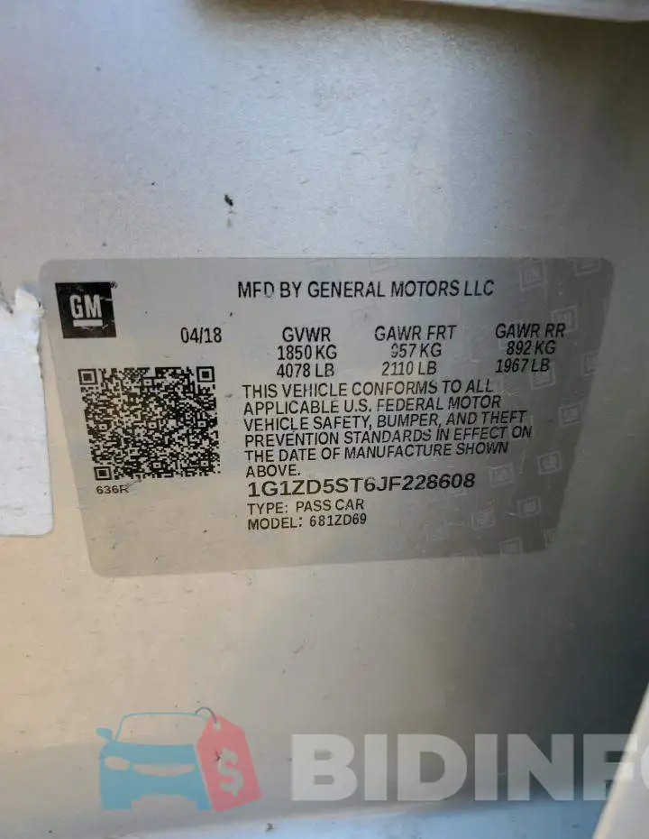 1G1ZD5ST6JF228608 Photo# 12