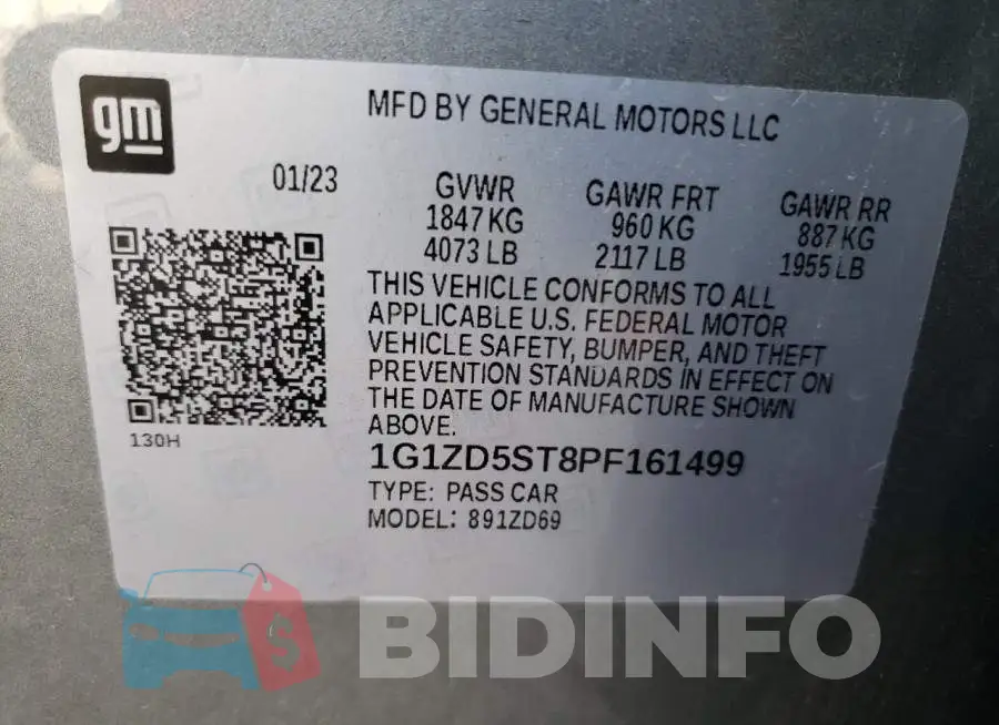 1G1ZD5ST8PF161499 Photo# 13