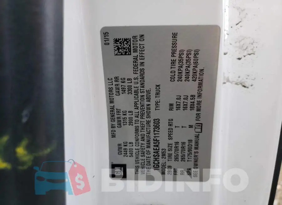 1GCHSAEA5F1173603 Photo# 12